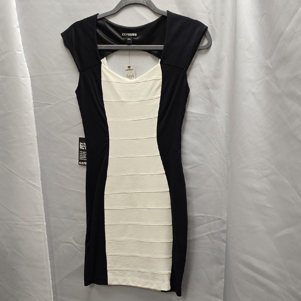Express Black and Cream Mini Dress
